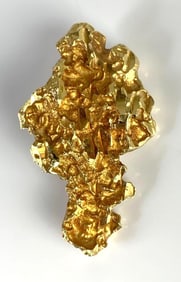 14K Gold Nugget Textured Necklace Pendant