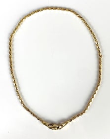 14K Gold Twisted Rope Chain Anklet