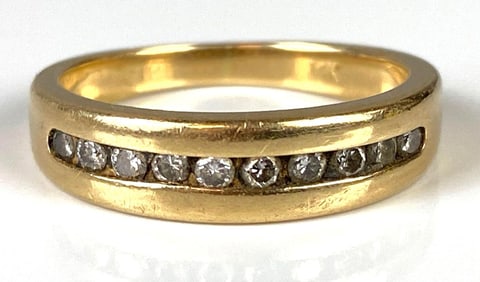 14K Gold Diamond Band Ring