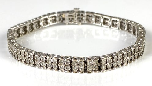 10K White Gold Diamond Tennis Bracelet