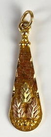 10K Black Hills Gold Teardrop Necklace Pendant