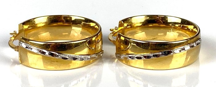 Pair of 14K Gold Hoop Earrings