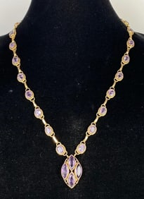 14K Gold Amethyst Necklace