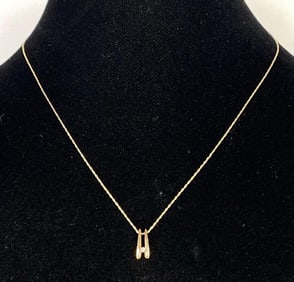 10K Gold Diamond Necklace Pendant with 10K Gold Chain
