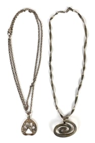 Group of 2 Sterling Silver Necklaces and Pendants