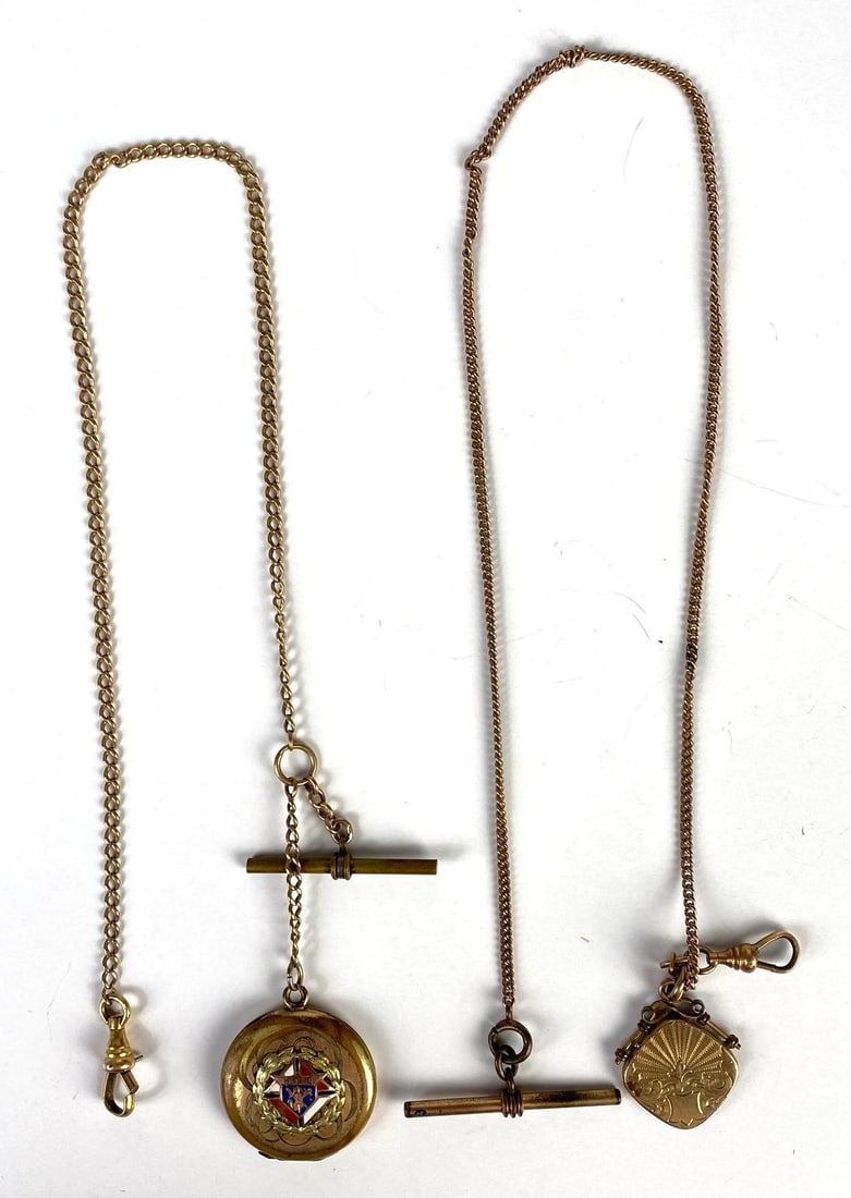 Group of 2 Costume Jewelry Watch Fobs with Locket Pendants (1 of 5)