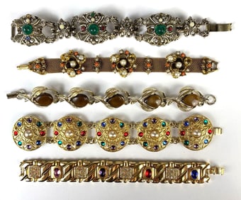 Group of 5 Costume Jewelry Bracelets