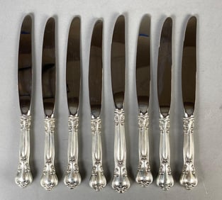 Group of 8 Gorham Sterling Silver Chantilly Pattern Weighted Knives