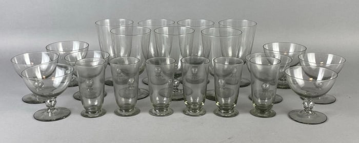 Group of Smokey Clear Glass Drinkware