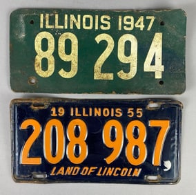 Group of 2 Illinois License Plates