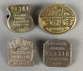 Group of 4 1940s Chauffeur Licenses