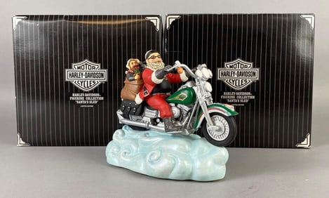 Group of 2 Harley-Davidson Limited Edition Santas Sled Figurines