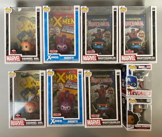 Group of 9 Marvel Comics Funko Pops