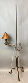 Wrought Iron Floor Lamp with Hammer Copper Shade