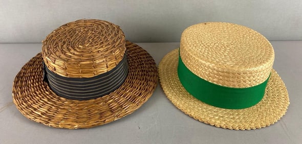 Group of 2 Woven State Fair Hats