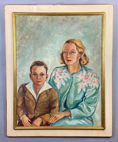Grace Van Norman Correll Mother and Son Portrait Oil Painting on Canvas
