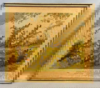 Margret W. Tarrant Wandering Minstrels Lithograph Print On Cardboard