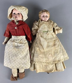 Group of 2 Antique Composition Dolls
