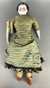 Vintage Porcelain Head Doll with Cloth Body