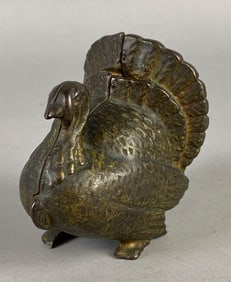 Vintage Cast Iron Turkey Coin Bank