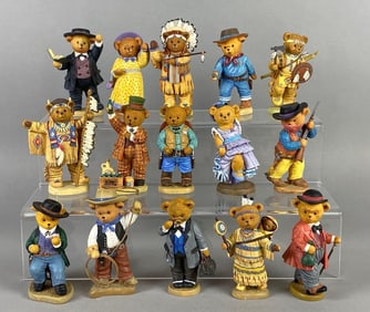 Group of Franklin Mint Carol Lawson Tesori Porcelain Teddy Bears