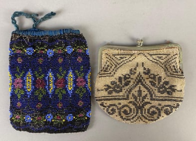 Group of 2 Vintage Glass Beaded Purses