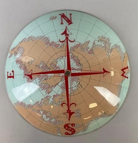 Glass Globe Compass/World Map Ceiling Light Shade