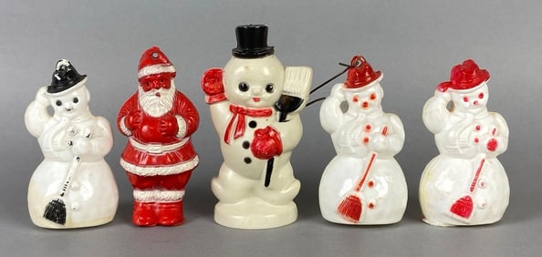 Group of Vintage Plastic Christmas Ornaments