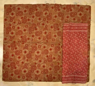 Group of 2 Red Patterned Textiles