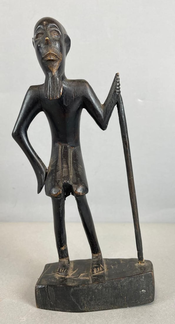 African Carved Wood Tribal Man Sculpture (1 of 5)