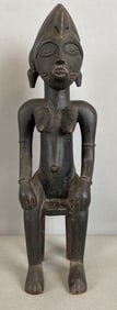 African Carved Wood Baule Female Figure