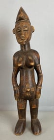 African Carved Wood Female Figure