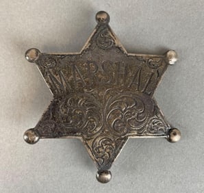 Vintage Sterling Silver Marshal Badge