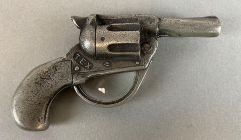 Vintage Tex Metal Revolver Magnifying Glass