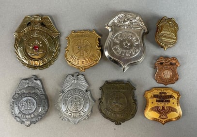 Group of Vintage Junior Police Badges and More