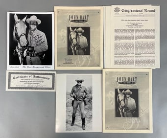 The Lone Ranger John Hart Signed Photo and More