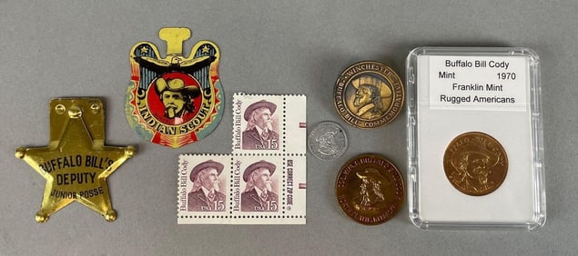Group of Buffalo Bill Cody Coins and More