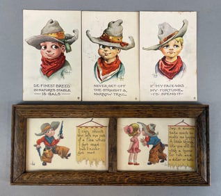 Group of Bernhardt Wall Cowboy Postcards
