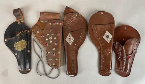 Group of Vintage Childrens Leather Holsters