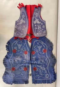 Vintage Let er Buck Children's Felt Cowboy Vest and Chaps