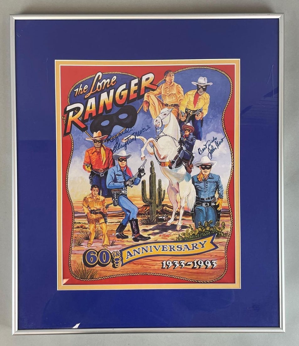 Signed The Lone Ranger 60th Anniversary Embossed Poster (1 of 4)