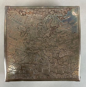 Granger V-E WW2 Battlefields of Europe Silver Plated Cigar Box
