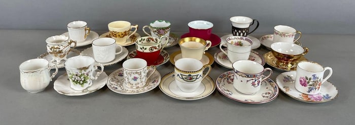 Group of Antique Porcelain Tea Cup and Saucers
