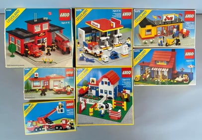 Group of 6 1980s Lego Legoland Building Toy Sets