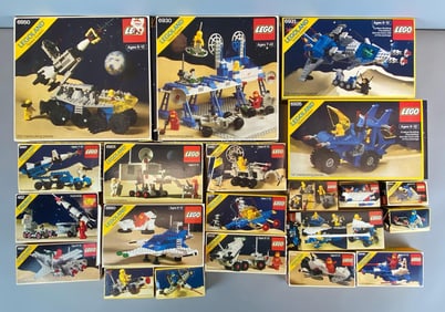 Group of 1980s Lego Space System Building Toy Sets