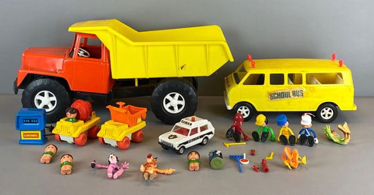 Group of Assorted Toy Vehicles and Figures