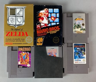 Group of 6 Nintendo Entertainment System Game Cartridges