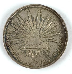 1901 Mexico Libertad 1 Peso Silver Coin