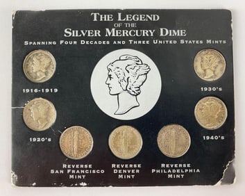 Group of 7 Silver Mercury Dimes
