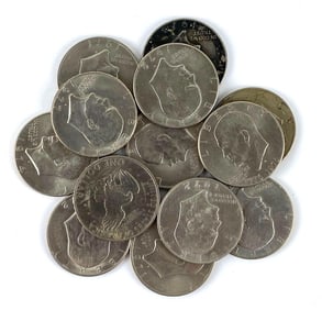 Group of 13 Eisenhower Silver Dollars